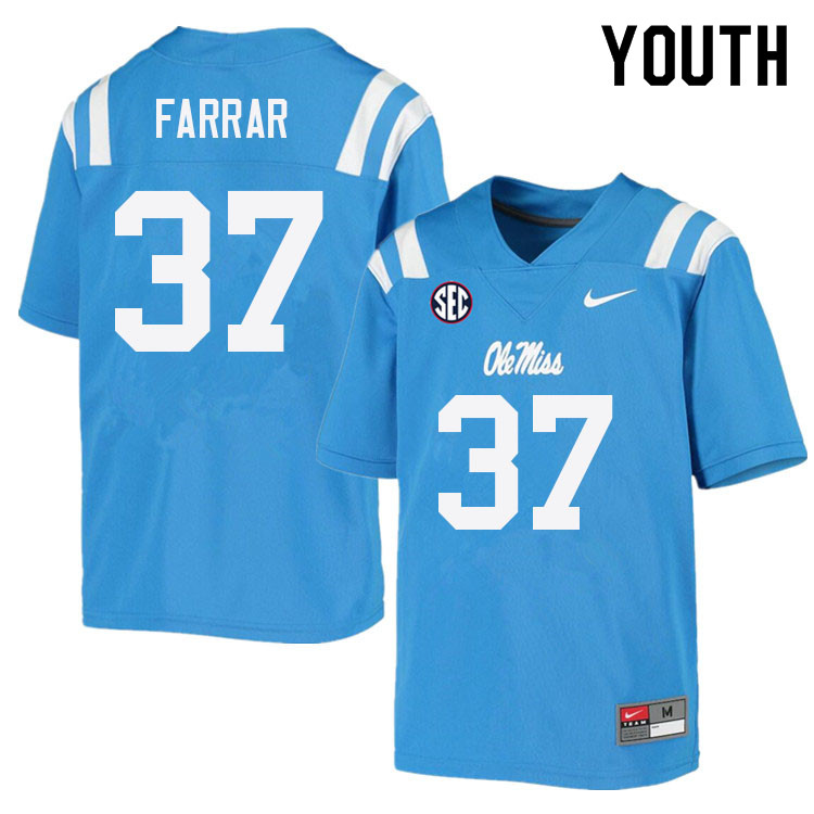 Hayden Farrar Ole Miss Rebels NCAA Youth Powder Blue #37 Stitched Limited College Football Jersey RDA2158XS